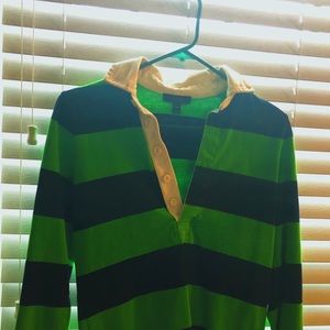 JCrew Rugby/Polo shirt in green and navy.